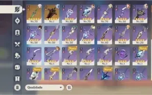 Ar45. Kazuha + jade, Eula + túmulo, xiao, kequing e qiqi
