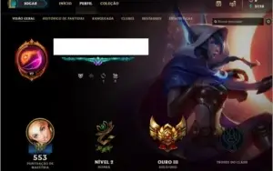 conta lvl 97 Platina na Season 7 Gold em 3 filas na Season 8