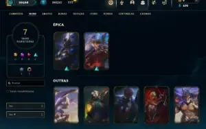 Platina 3 com 45 Champs e 7 Skins + 3 Vitoriosas