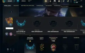 Platina 3 com 45 Champs e 7 Skins + 3 Vitoriosas