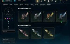 Platina 3 com 45 Champs e 7 Skins + 3 Vitoriosas