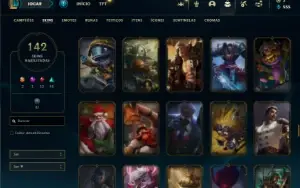 Unranked com 130 Champs e 142 Skins