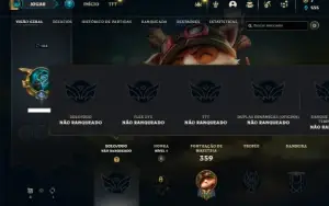 Unranked com 130 Champs e 142 Skins