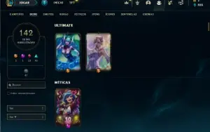 Unranked com 130 Champs e 142 Skins