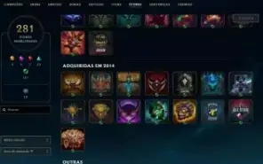 Conta LoL - 330 Skins - Level 245 - Full Champion