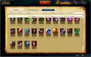 Todos os champions,20 páginas, Platina, 310 Skins, 82 ícones
