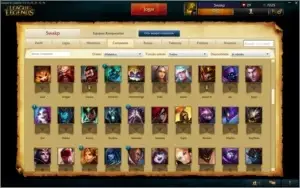 Todos os champions,20 páginas, Platina, 310 Skins, 82 ícones