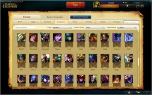 Todos os champions,20 páginas, Platina, 310 Skins, 82 ícones