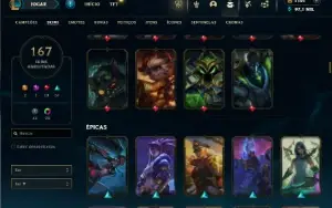 Esmeralda 4 com TODOS os champs e 167 Skins + Kayle Juiza