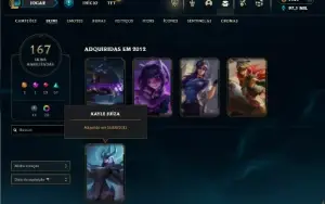 Esmeralda 4 com TODOS os champs e 167 Skins + Kayle Juiza