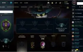 Conta lol com 110 skins elo passado platina 4