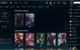 Conta lol com 110 skins elo passado platina 4
