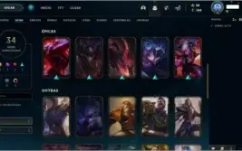 CONTA PLATINA 1 --  34 SKINS(MÍTICAS, LENDÁRIAS E ÉPICAS)