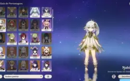 Raiden + arma assinatura + Zhongli + Nahida
