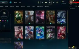 Conta lol handlevel 42, platina 4 com poucos jogos mts skins
