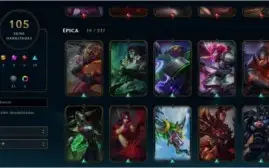 Conta League of Legends 111 Campeões, 105 Skins