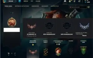 Conta bronze 4 com 9 Skins e 41 Champs