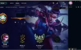 CONTA LOL;181SKINS+VAYNE LADRA DE ALMAS +126 CHAMPS+PLATINA5