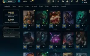 Ferro 1 com TODOS os Champs (120 Maestrias 7) e 256 Skins