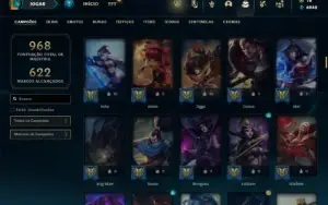 Ferro 1 com TODOS os Champs (120 Maestrias 7) e 256 Skins