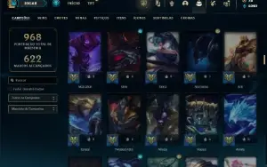 Ferro 1 com TODOS os Champs (120 Maestrias 7) e 256 Skins