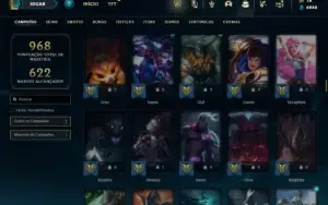 Ferro 1 com TODOS os Champs (120 Maestrias 7) e 256 Skins