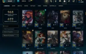 Ferro 1 com TODOS os Champs (120 Maestrias 7) e 256 Skins