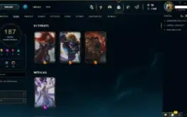 Conta de LOL Diamante 4 com quase 200 skins.
