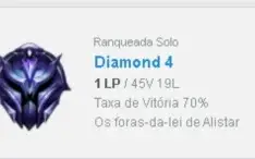 Conta Lol diamante 4 70% WR mmr d1/master