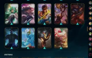 conta LOL, platina IV, 133 SKINS, 3 ultimate