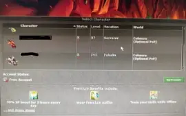 char tibia lvl 300 + full set RP CALMERA
