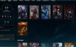 conta lol 130 champ 70 skins