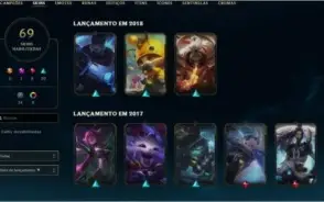 conta lol 130 champ 70 skins