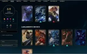 conta lol 130 champ 70 skins
