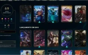 conta lol 130 champ 70 skins