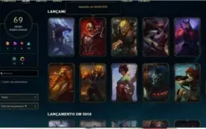 conta lol 130 champ 70 skins