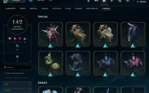 Conta LoL/MMR Mestre/Full Champs/Skins: 404/Ícones: 609