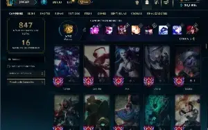 Platina 4 com TODOS os champs e 149 Skins ( Nivel 394 )