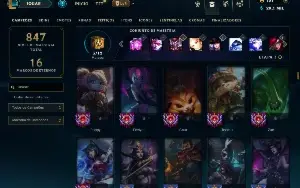 Platina 4 com TODOS os champs e 149 Skins ( Nivel 394 )