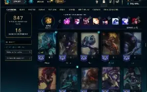 Platina 4 com TODOS os champs e 149 Skins ( Nivel 394 )