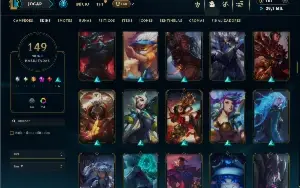 Platina 4 com TODOS os champs e 149 Skins ( Nivel 394 )