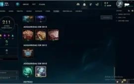 Conta LoL ícone de season 2, skins raras, mmr platina
