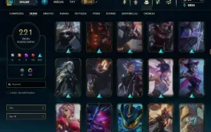 Bronze 1 com TODOS os champs e 221 Skins + 2 Prestigios