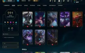 Bronze 1 com TODOS os champs e 221 Skins + 2 Prestigios