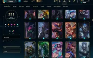 Bronze 1 com TODOS os champs e 221 Skins + 2 Prestigios