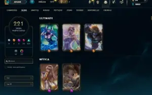 Bronze 1 com TODOS os champs e 221 Skins + 2 Prestigios