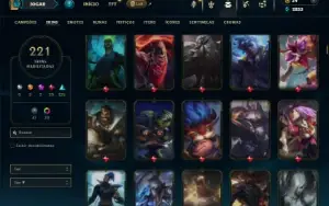 Bronze 1 com TODOS os champs e 221 Skins + 2 Prestigios