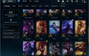 Conta prata 1 com 18 skins e 31 champs