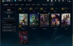 Conta prata 1 com 18 skins e 31 champs