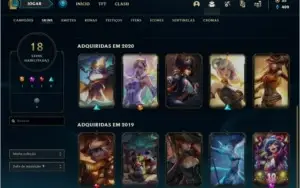 Conta prata 1 com 18 skins e 31 champs
